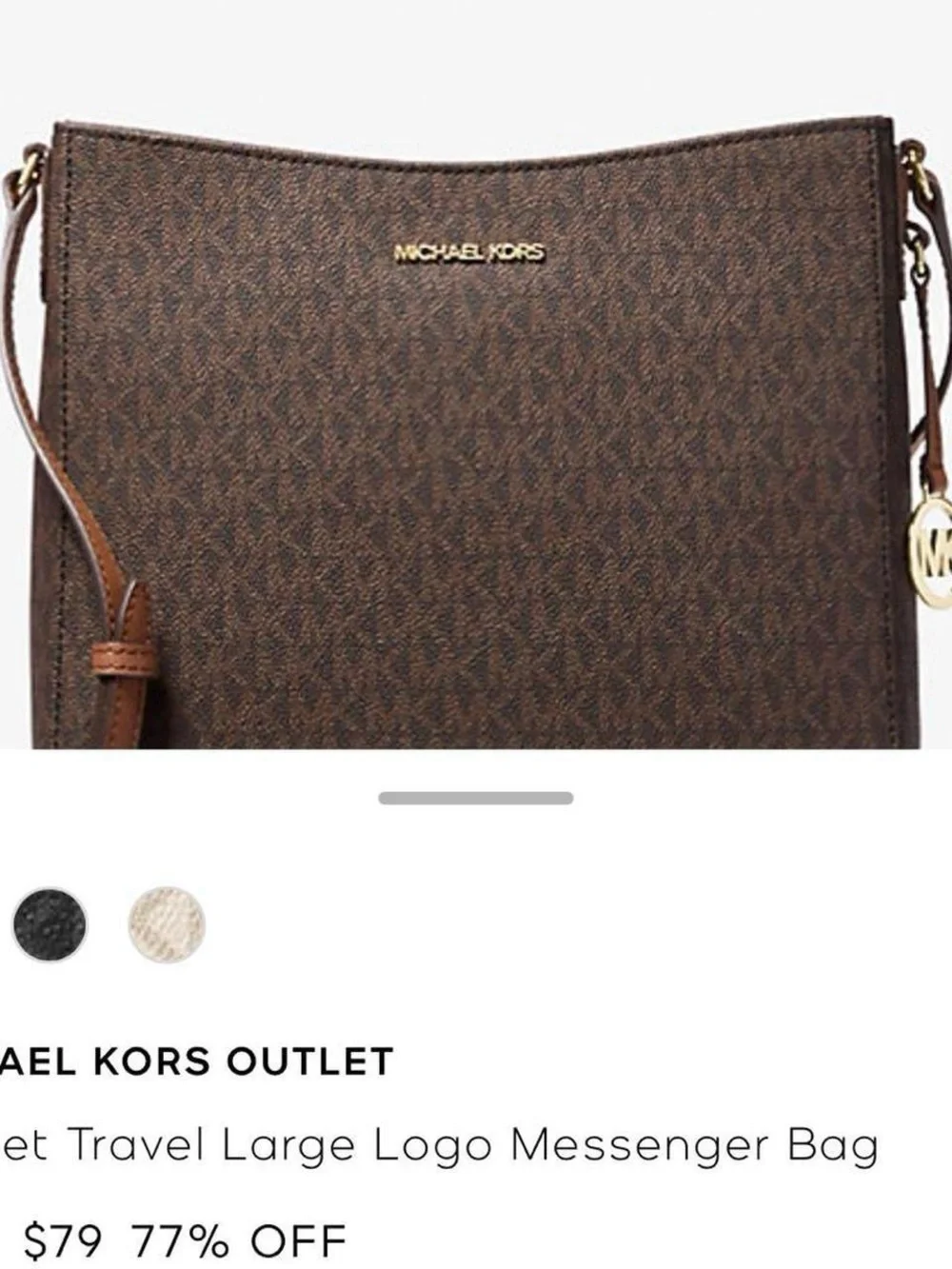 Michael Kors Dark Brown Signature Coated Canvas Jet Set Crossbody Messenger Bag
